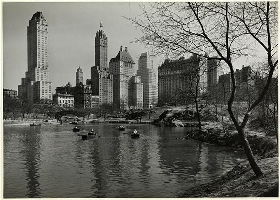 Fifth Avenue Buildings and Lake, Central Park