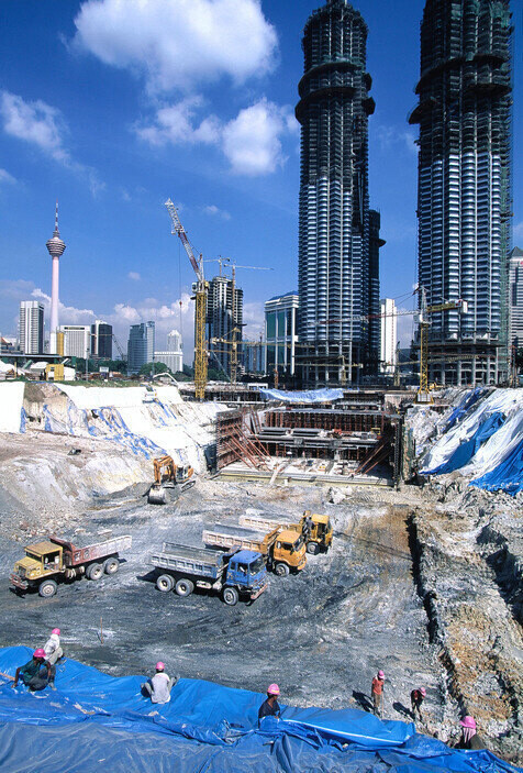 The construction of the tallest buildings in Kuala Lumpur