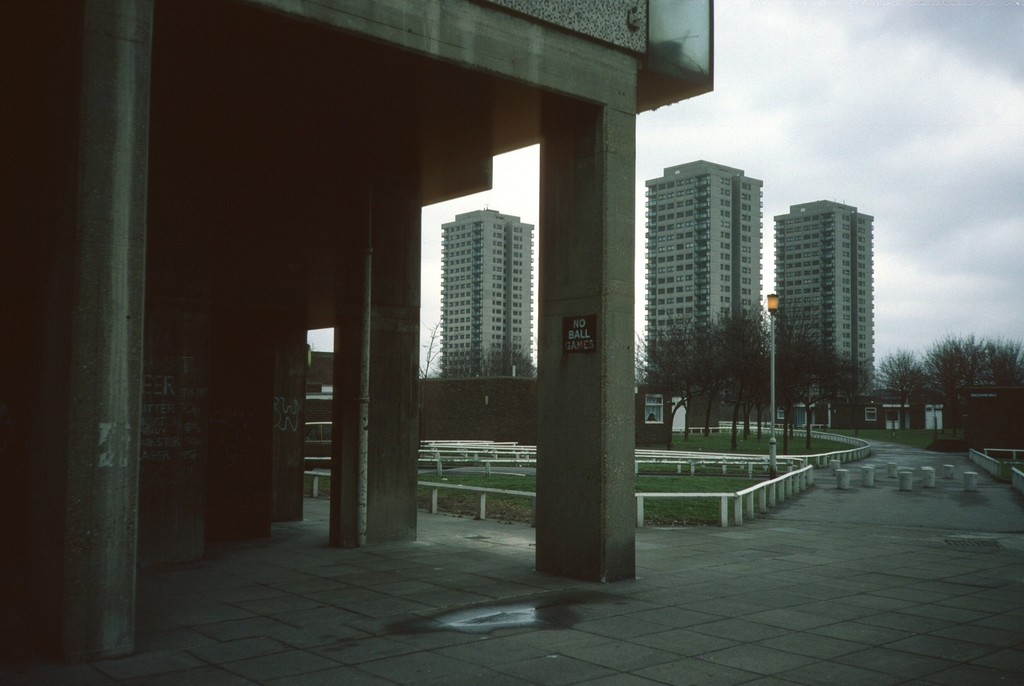 View of 21-storey blocks on Trowbridge Estate