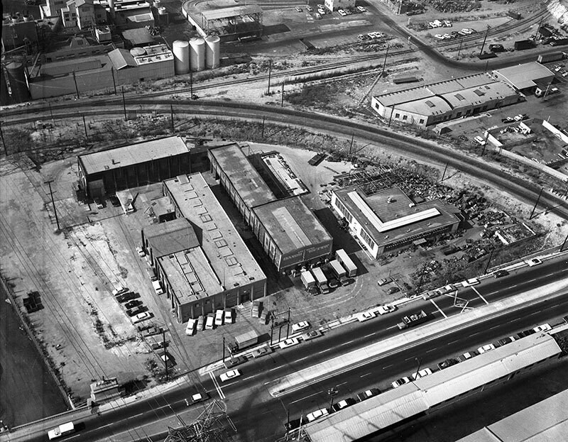 Truck terminals, Los Angeles, looking southwest