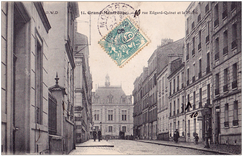 Rue Edgard Quinet et la Mairie