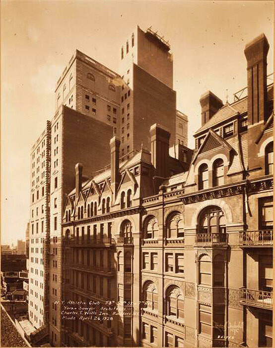 The New York Athletic Club as it nears completion, Seventh Avenue, east side
