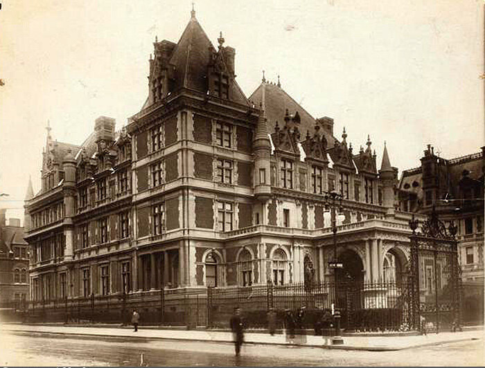 Vanderbilt Chateau, built by Cornelius Vanderbilt, Fifth Avenue, west side, 57th to 58th Street