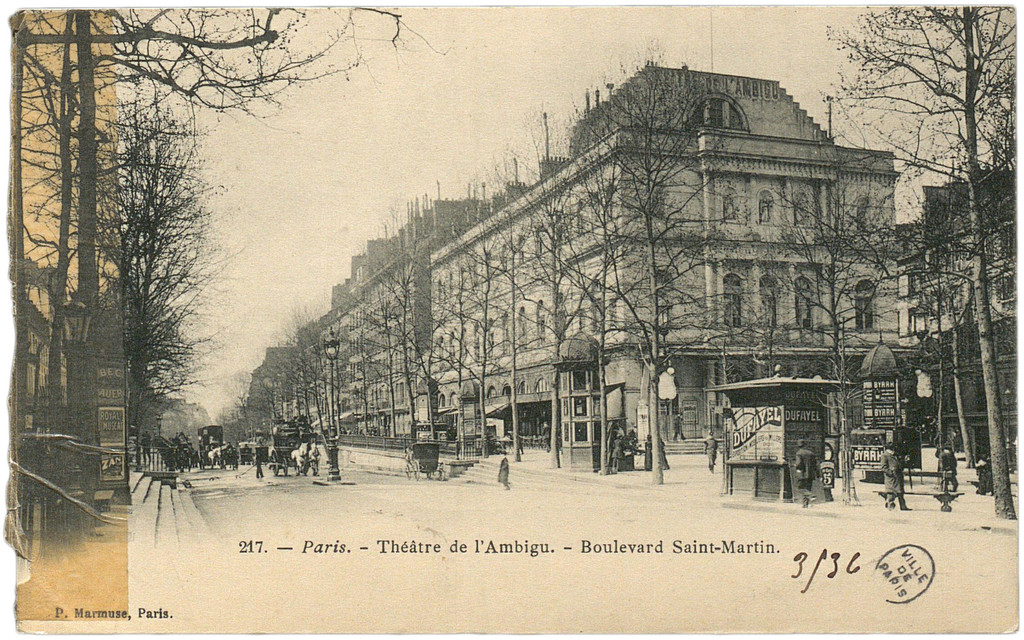 Théâtre de l'Ambigu. Boulevard Saint-Martin