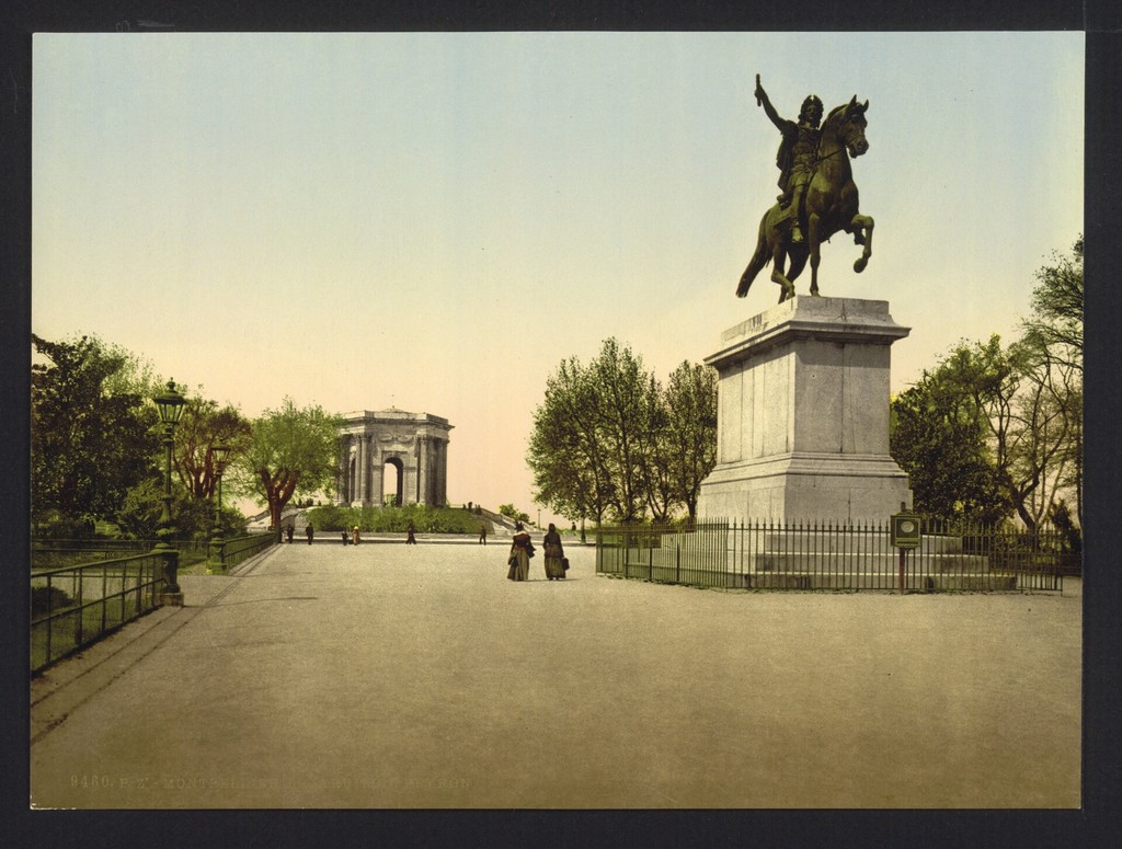 The Jardin du Peyrou, Louis XIV's statue. Montpelier