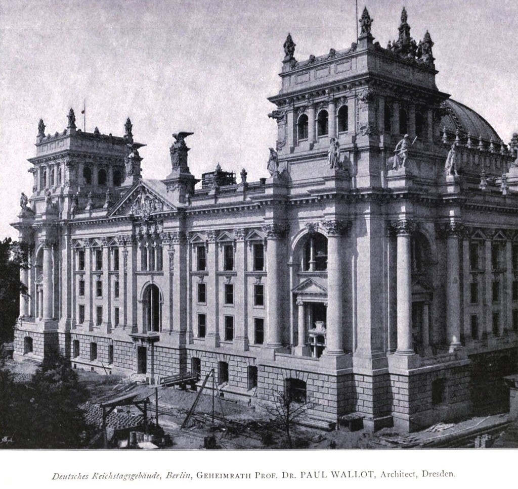 Bau des Gebäudes des Reichstags