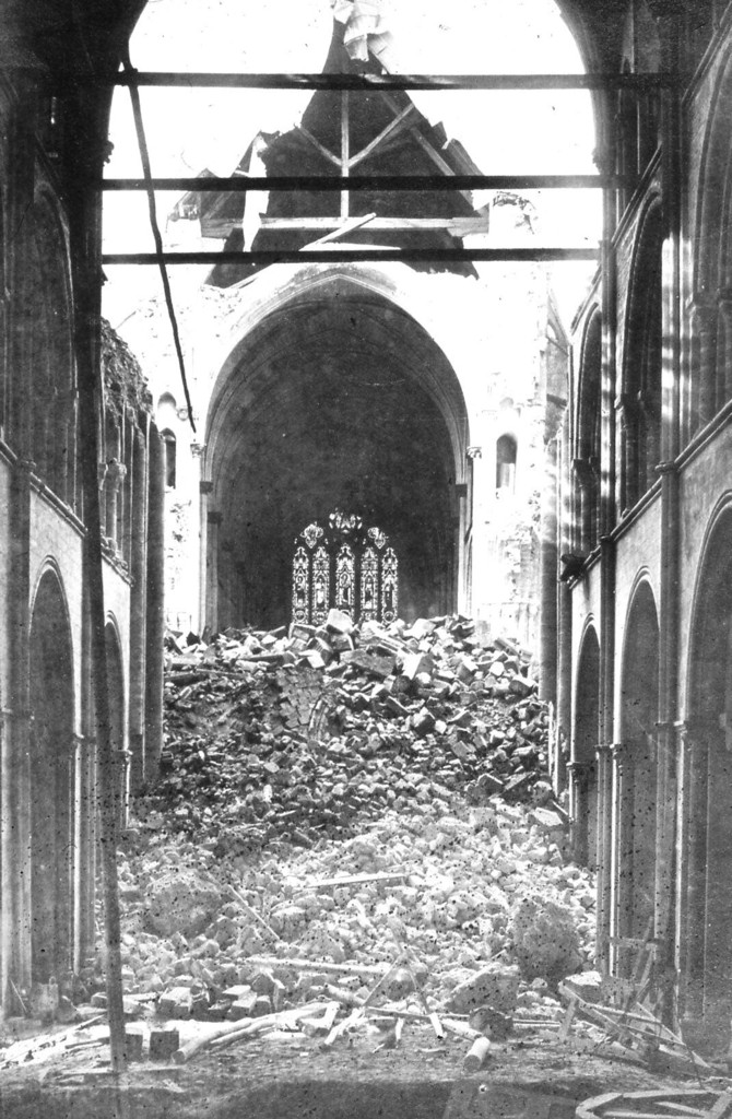 Chichester. Cathedral after the collapse of the spire in 1861