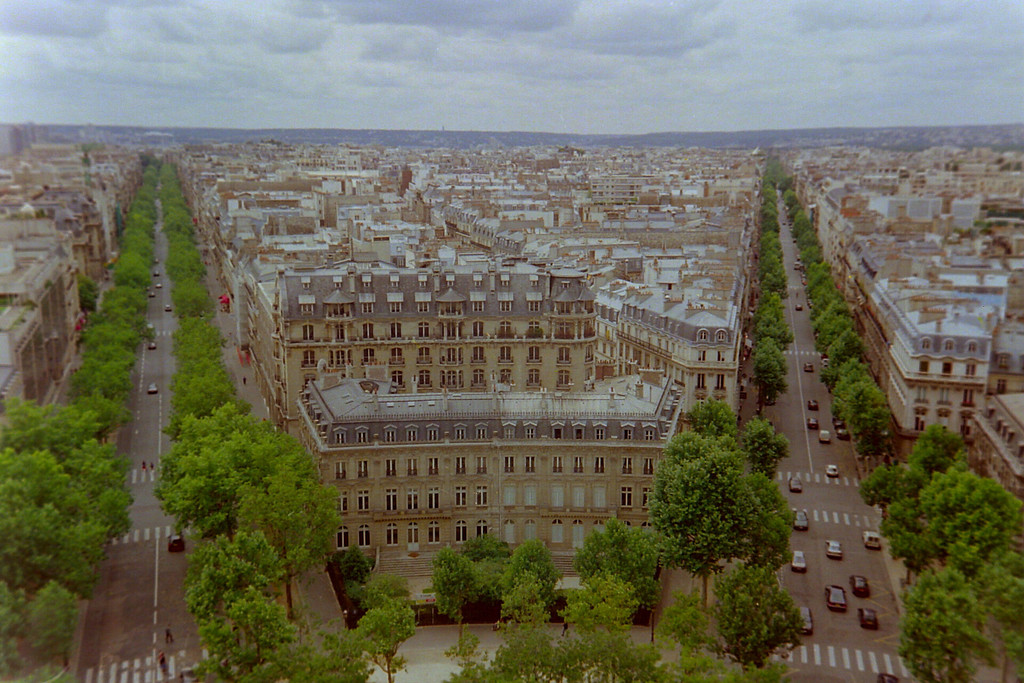 View from the Arc de Triomphe in the south-west