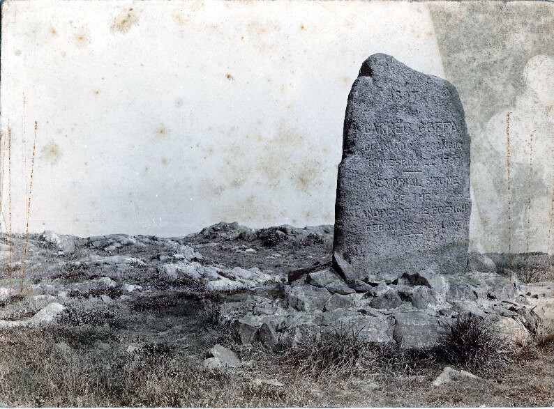 The memorial stone on Carreg Wastad Point, to the invasion by the French, 1797