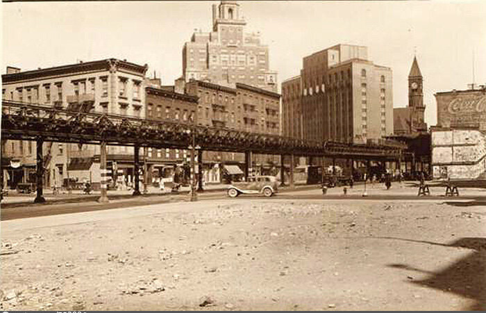 Sixth Avenue, north across Waverly Place, showing at Christopher, W. 8th, Greenwich and Sixth Avenue
