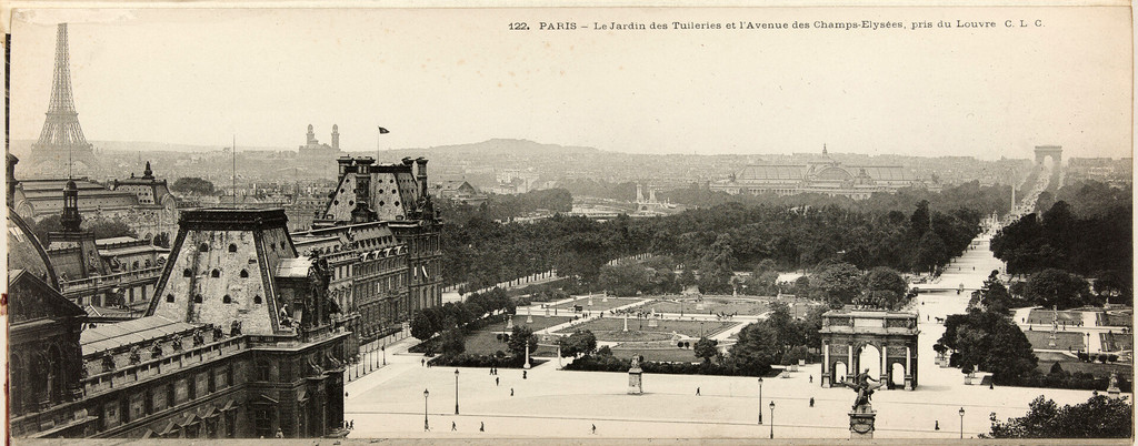 Le Jardin des Tuileries et l'avenue des Champs Elysées, pris du Louvre