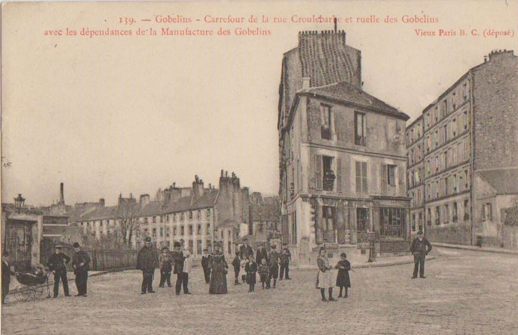 Carrefour de la rue Croulebarbe et ruelle des Gobelins