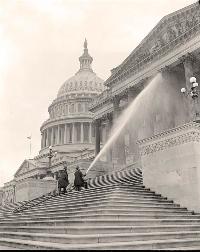 Fireman Cleaning the Senate Side of Capitol