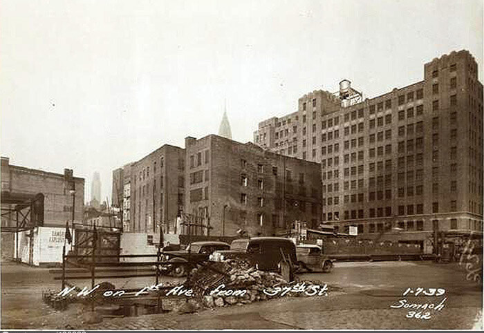 First Avenue, west side, from E. 37th to 38th Streets