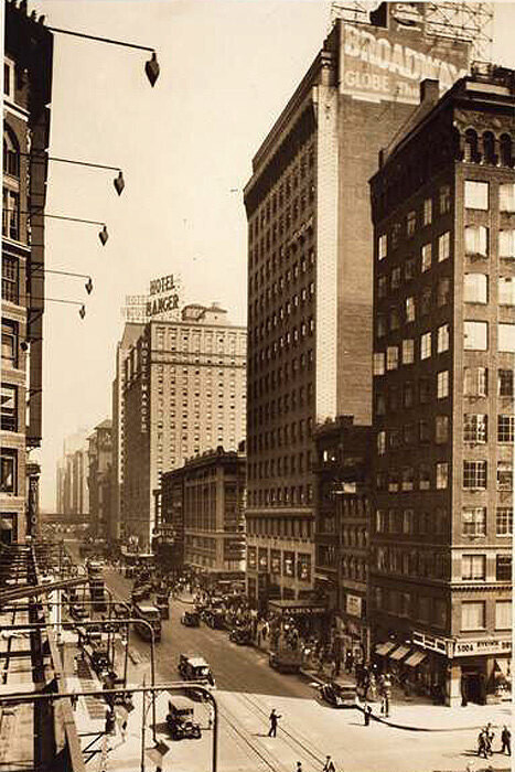Seventh Avenue, east side, north from 48th Street. About 1929