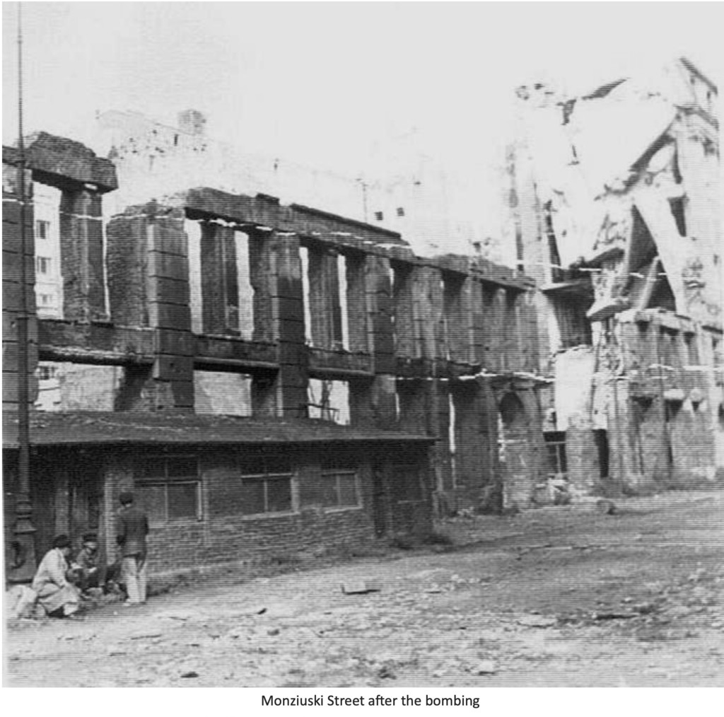 Street Monziuszki po bombardowaniu