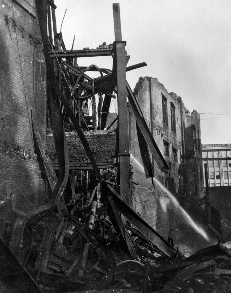 North wall of Times Building after explosion