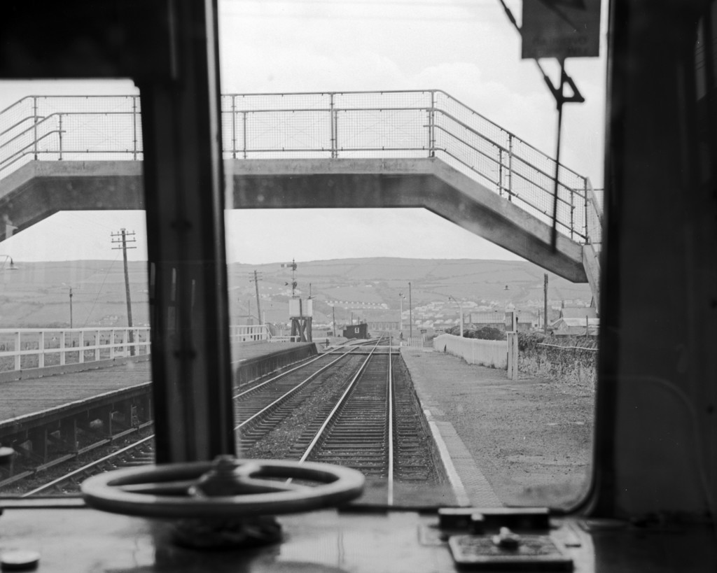 Borth station from the cab