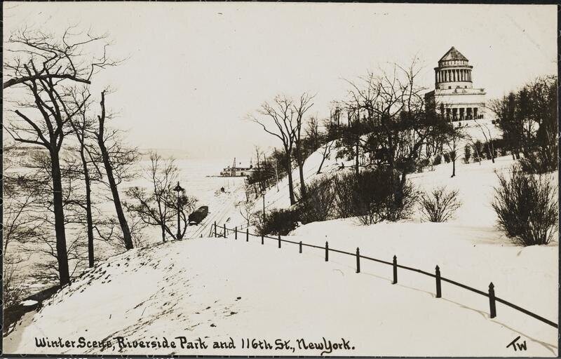 Winter Scene, Riverside Park and 116th St., New York.