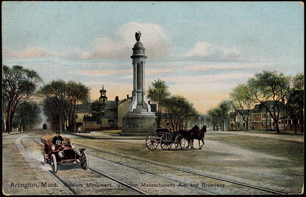 Arlington. Soldiers Monument. Junction Massachusetts Avenue and Broadway