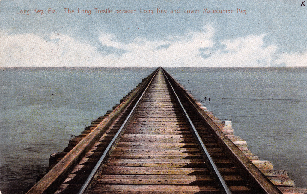 Top of the Long Key trestle. Florida East Coast Railway, Key West Extension