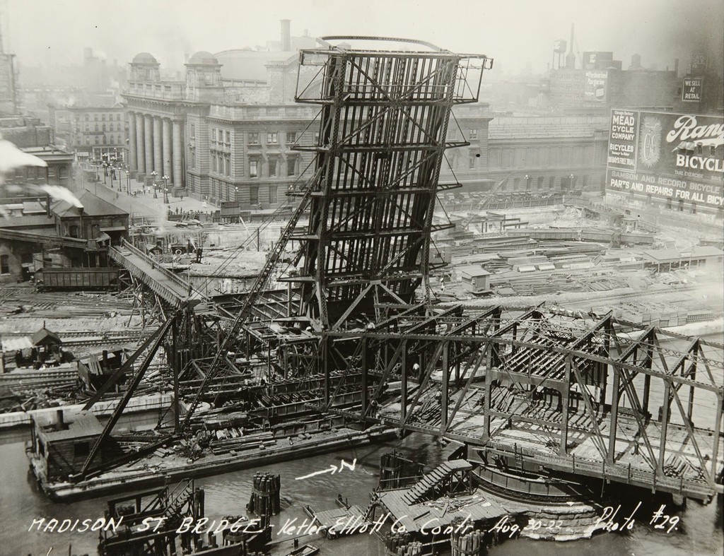 Construction of the Madison Street Bridge