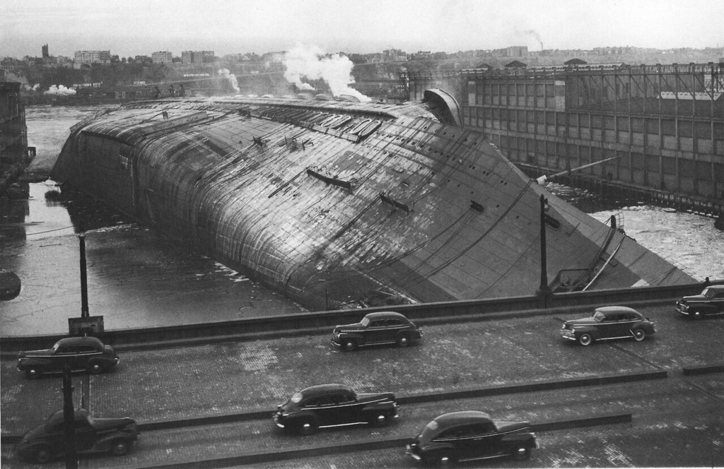 SS Lafayette (ex Normandie), capsized after fire NYC