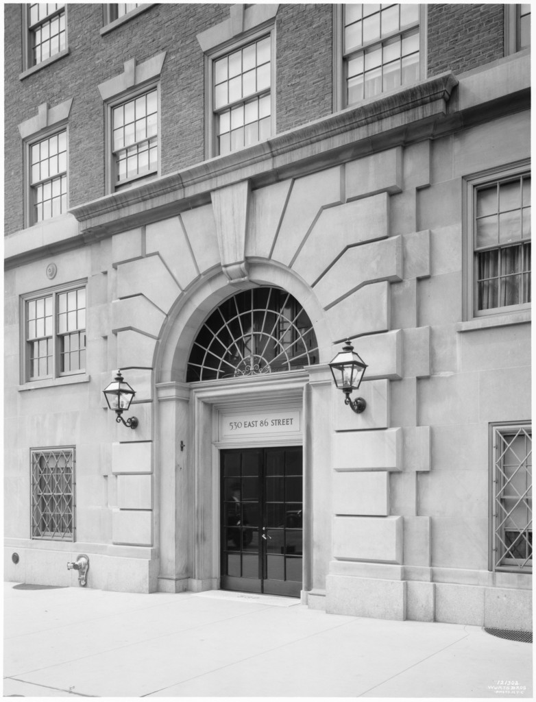 530 East 86th Street. Apartments, detail of entrance