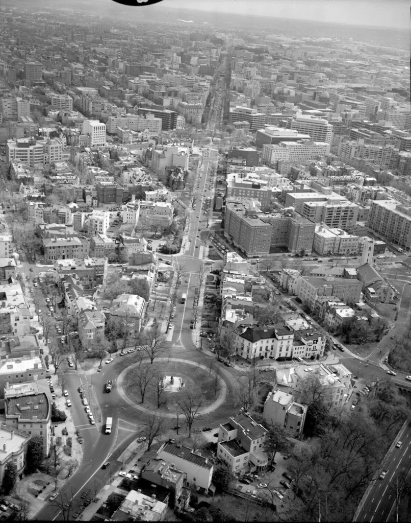 Aerial view southeast along the Massachusetts Avenue Corridor from Sheridan Circle