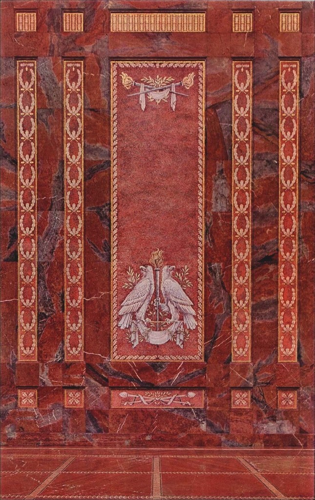 Das Mosaik Dekoration der Wände der Halle