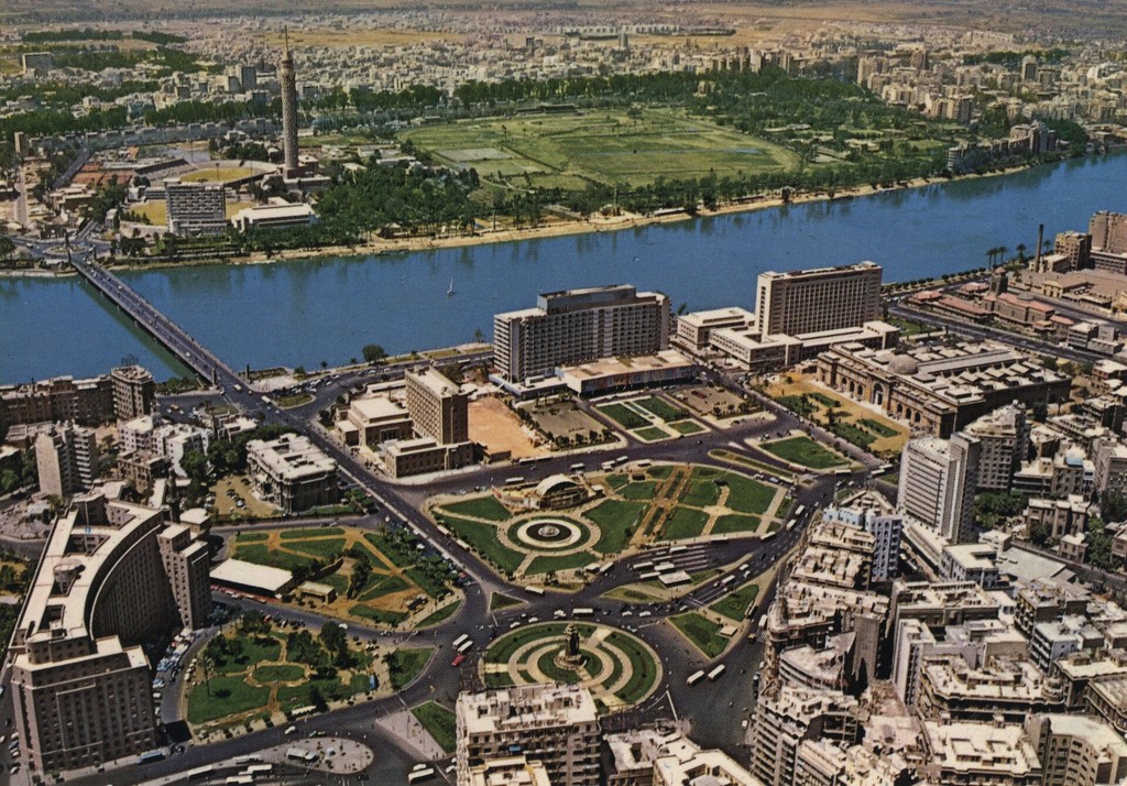 Panorama of the Cairo City. Tahrir Square & Zamalek island