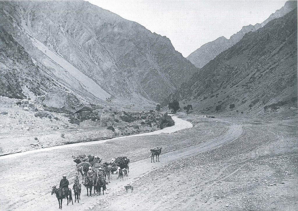 Gulcha Gorge River. Migrations in the Kyrgyz Alai