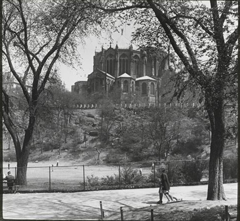 Morningside Park. From St. Nicholas Avenue - 110th Street. Cathedral of St. John Divine.
