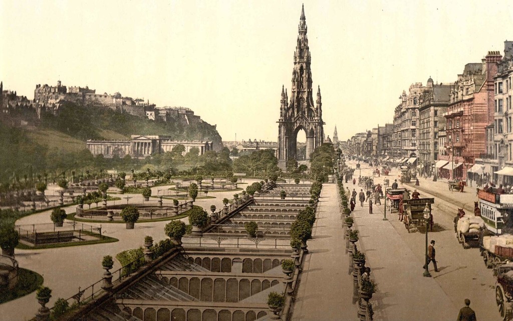 View up Prince's Street, with the Scott Monument