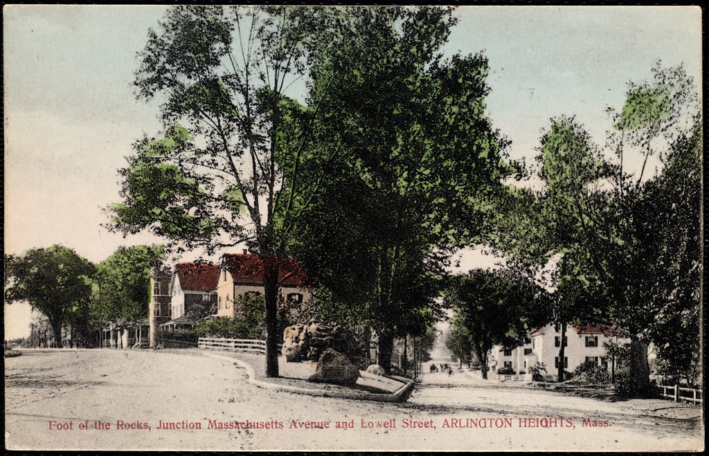 Foot of the Rocks, junction Massachusetts Avenue and Lowell Street, Arlington Heights