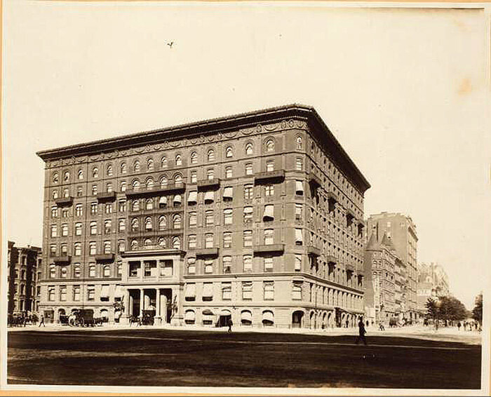 The first Plaza Hotel, Fifth Avenue at S.W. corner of 59th