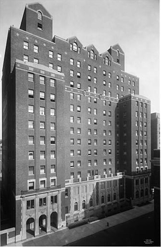 98th Street and 5th Avenue. School of Nursing, Mt. Sinai Hospital. Exterior from west