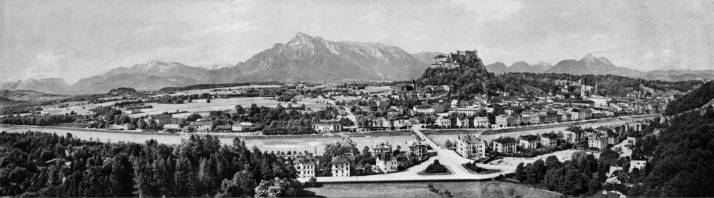 Panorama vom Kapuzinerberg gegen die Altstadt von Salzburg