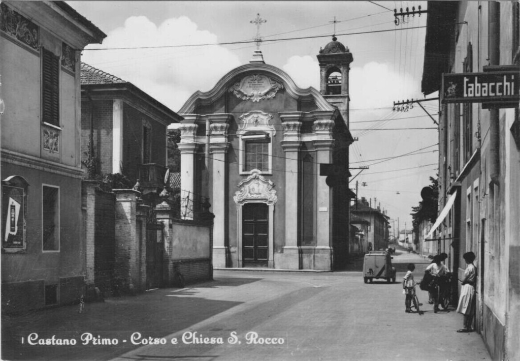 Castano Primo,Corso e Chiesa San Rocco