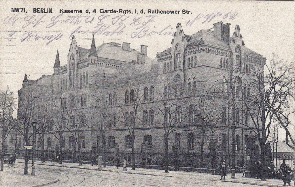 Rathenower Straße: Kaserne 4. Garde Regiment