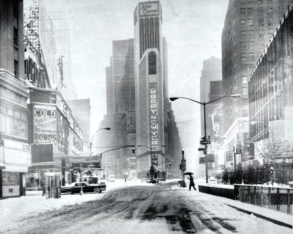 Times Square in winter