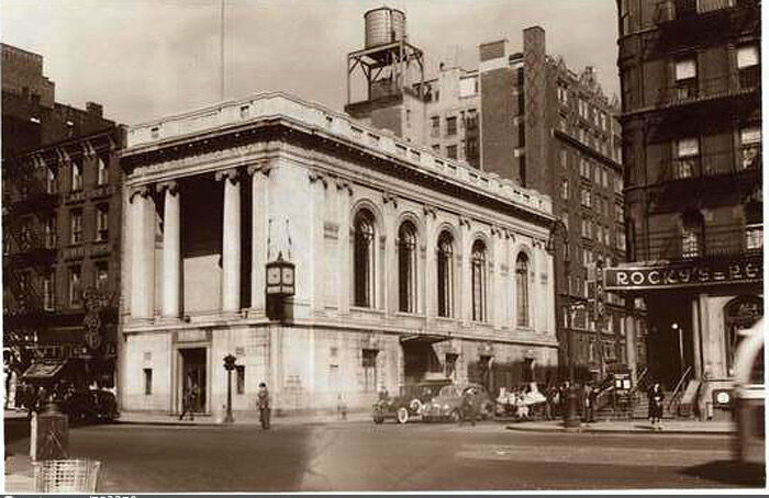 Sixth Avenue, east side, at West 9th Etreet, showing the West Side Savings Bank