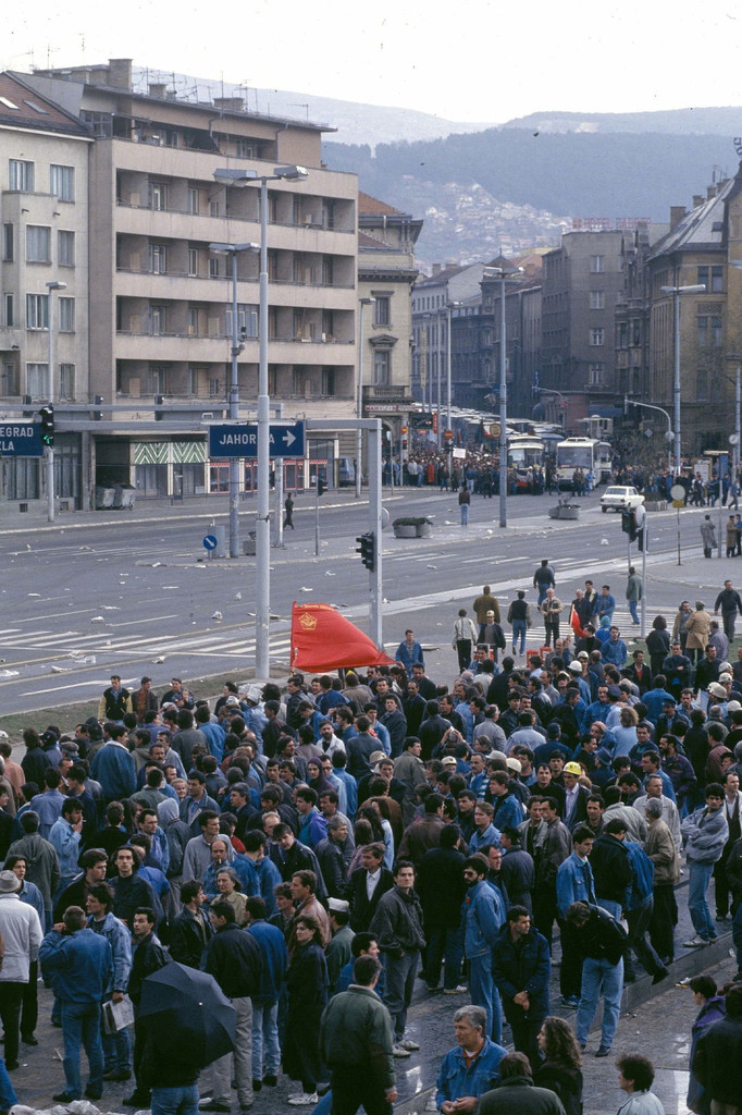 Demonstration of miners in Sarajevo