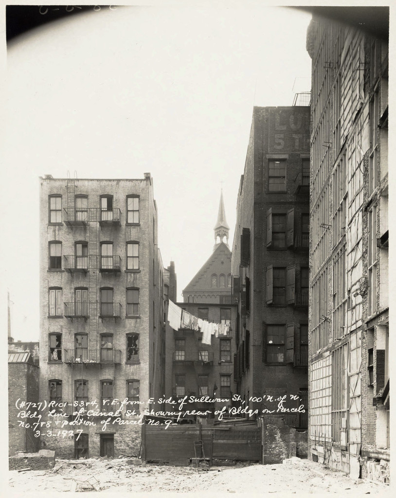 View east from east side of Sullivan Street, 100' north of north building line of Canal Street