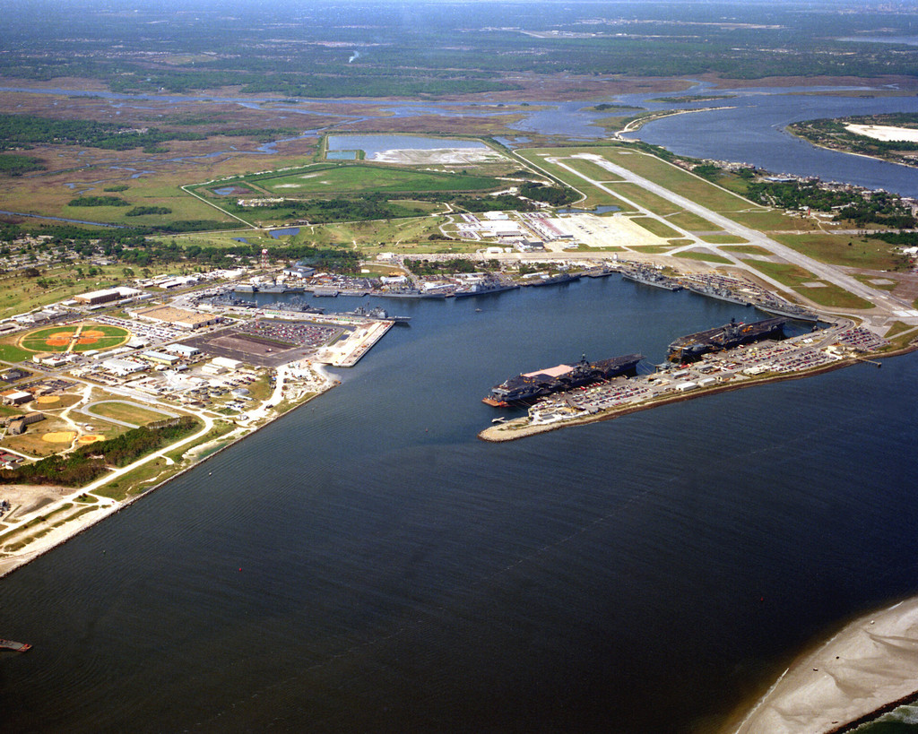 An aerial view of the Naval Station Mayport, Florida (USA)