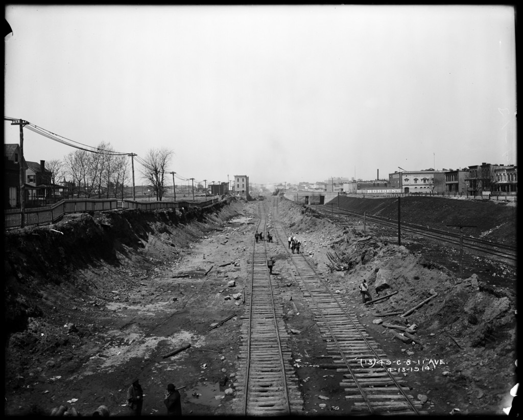 Sea Beach Line and Long Island Railroad cut, northwest to near 11th Avenue
