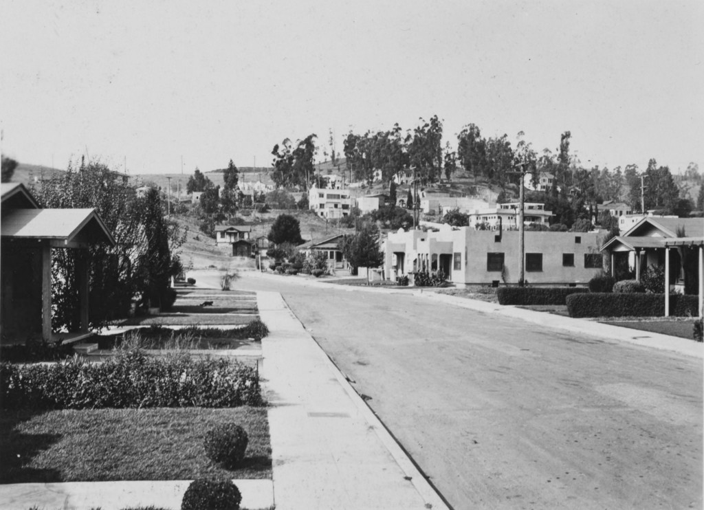 Looking on Corliss Street from west of Eagle Rock Boulevard