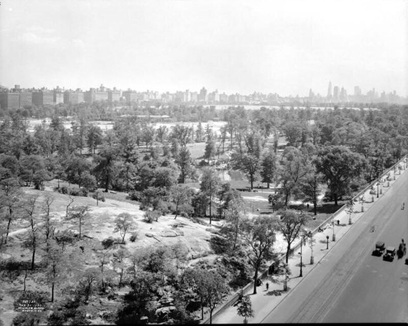 View of Central Park looking N.E. from 12th floor. N.W. corner of 104th Street.