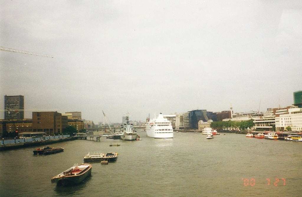 View from the Tower bridge over the River Thames