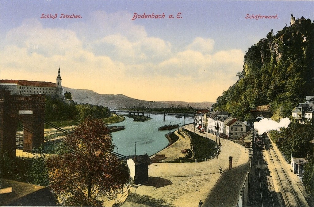 Bodenbach, Shepherd stěna, Labe a zámek Děčín